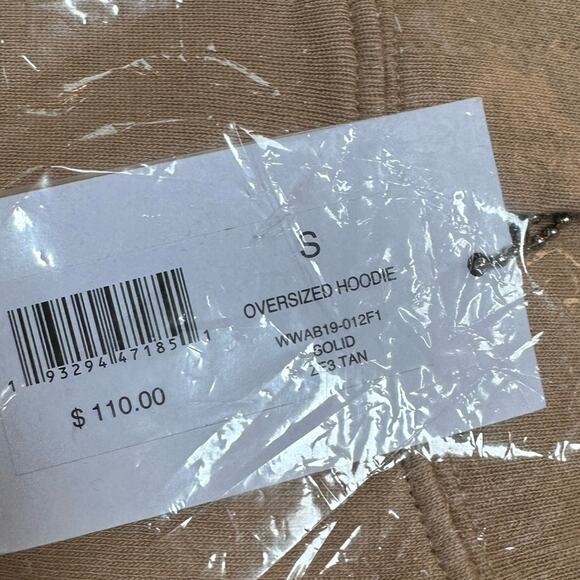 WEWOREWHAT NWT Oversized Cotton Hoodie Tan Retail 110.00 Size Small - Picture 3 of 7
